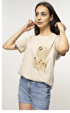 KROŞE ÖRGÜ DETAYLI T-SHIRT